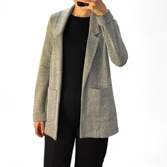 Topshop Heather Gray Blazer-Style Knit Cardigan Sweater size 0 - Picture 2 of 8